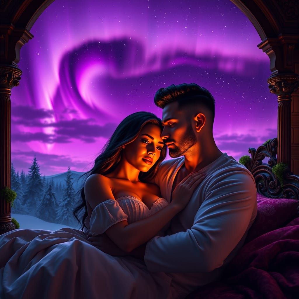 Love Beneath the Majestic Aurora