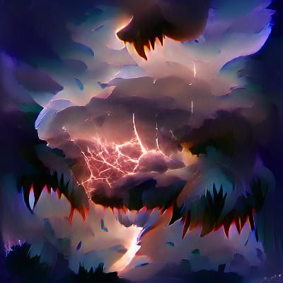 Dramatic Thunderstorm with Lightning Strikes