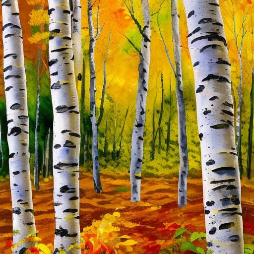 Aspen Forest in Autumn, By Bob Ross