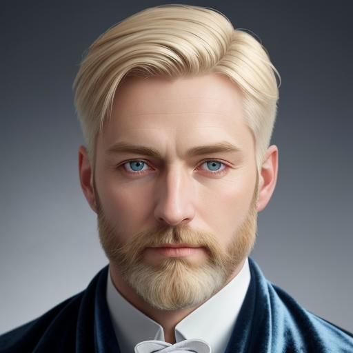 Handsome Nordic Man in Velvet Robe with Origami