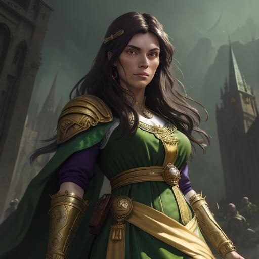 Medieval Lady Adventurer in Dark Fantasy Style