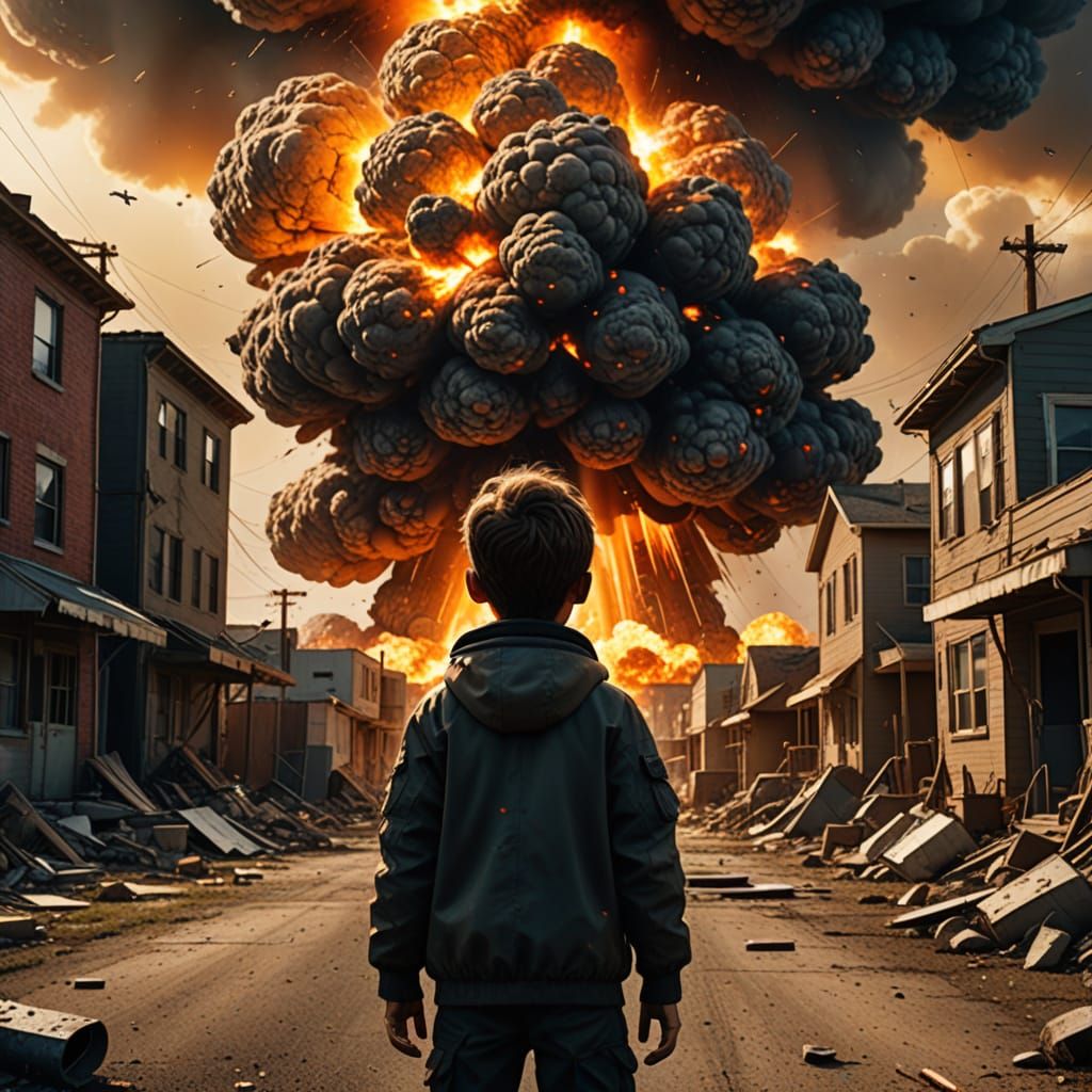Child in Backyard Stares Up at Massive Nuclear Explosion in ...