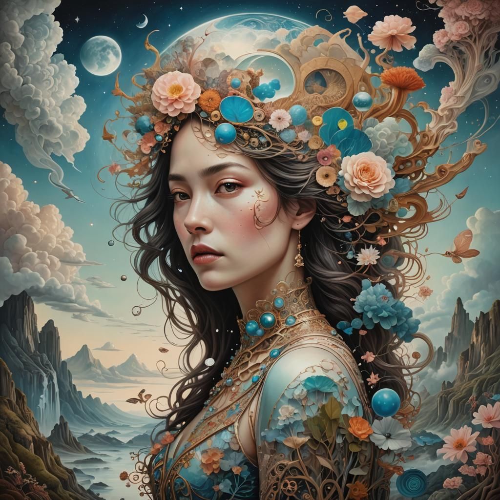 Surreal Dreamscape Portrait of a Woman