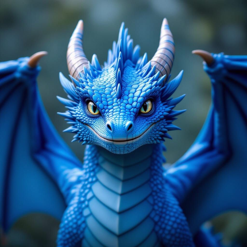 Sapphire Speedwing Dragon Portrait