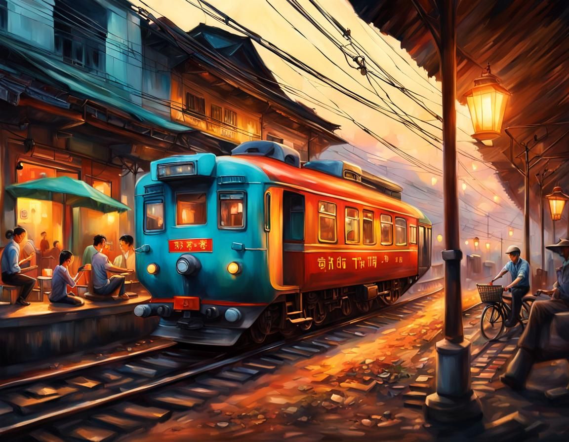 Hanoi train street coffee