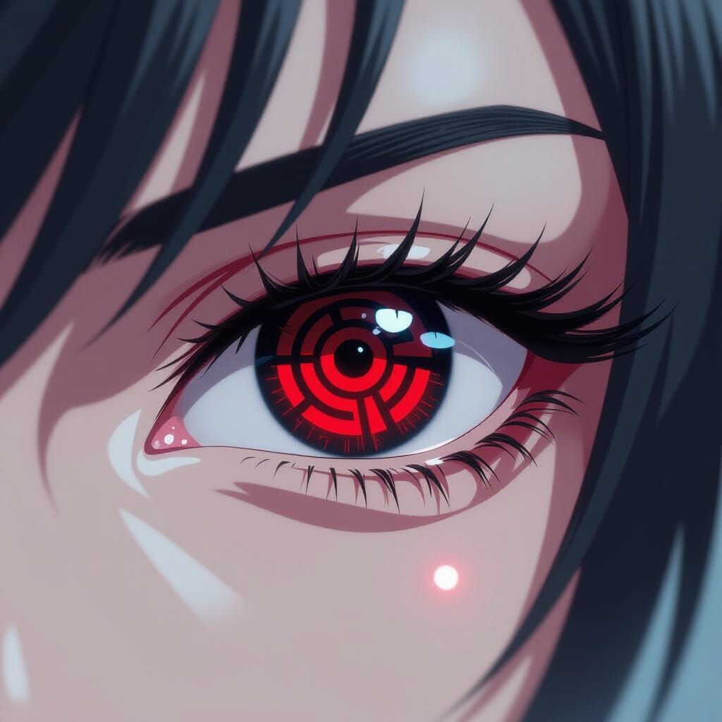 Sharingan Eye with Intricate Cyberpunk Details
