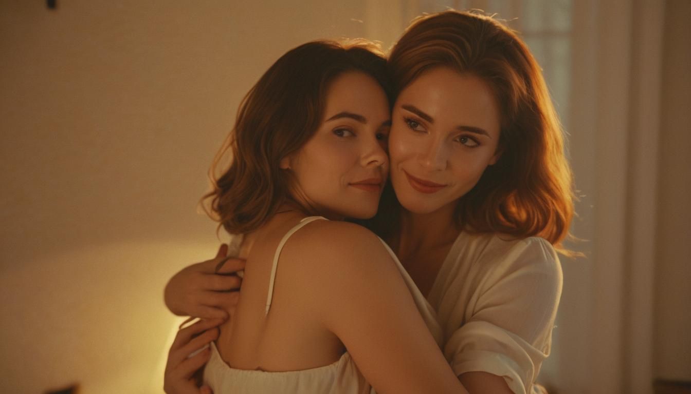 Intimate Embrace in Golden Light