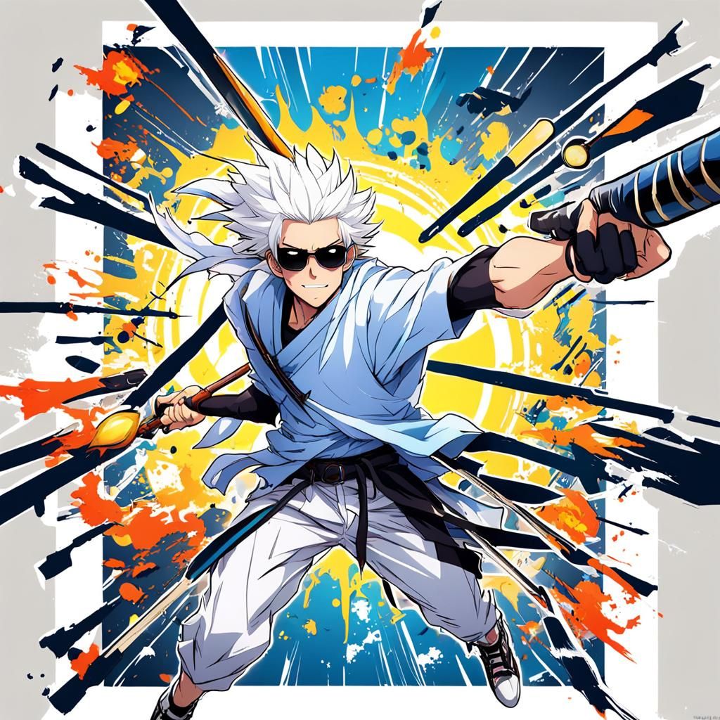 Energetic Wind Master in Anime Style