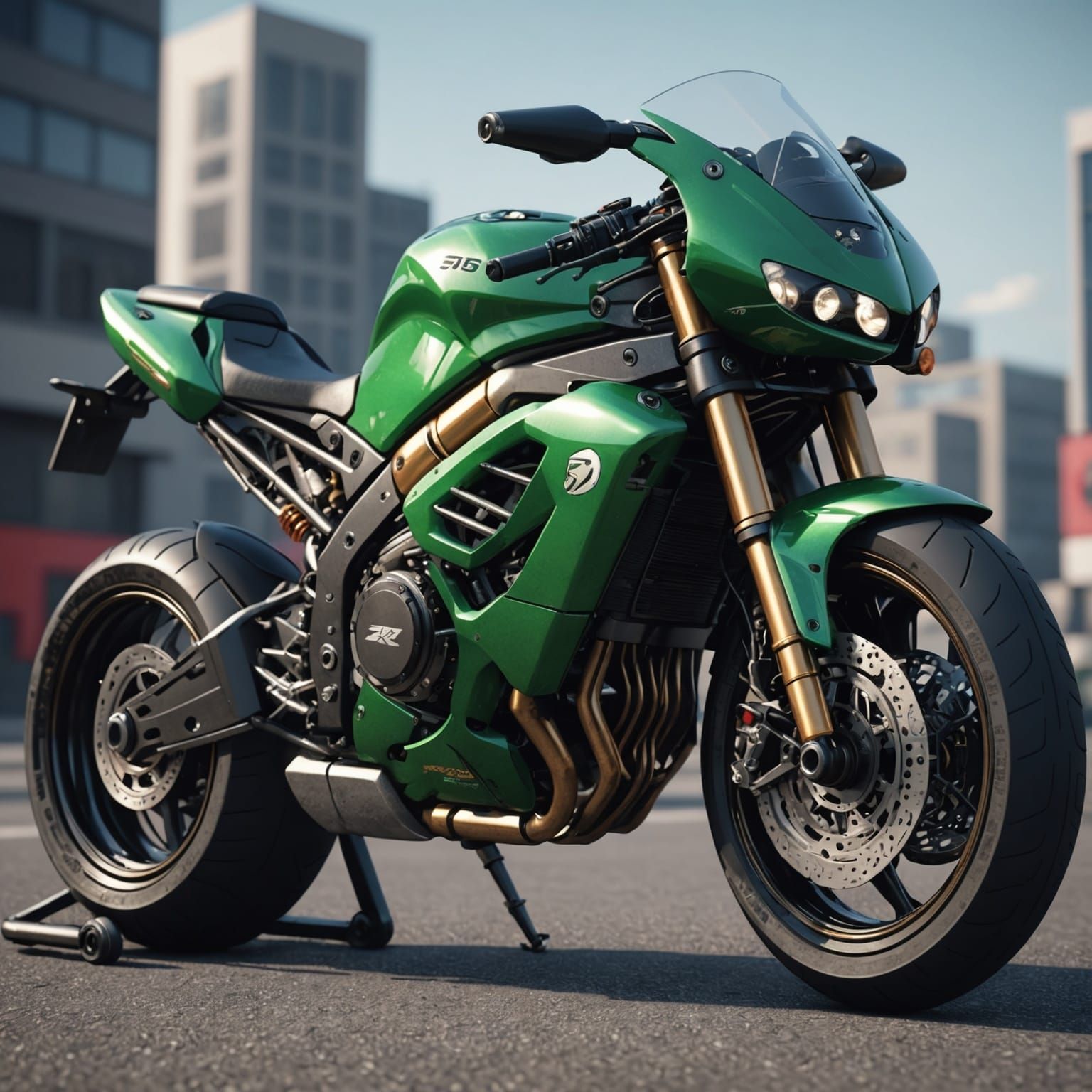 Futuristic ZX6R Motorbike as Biomechanical Animal