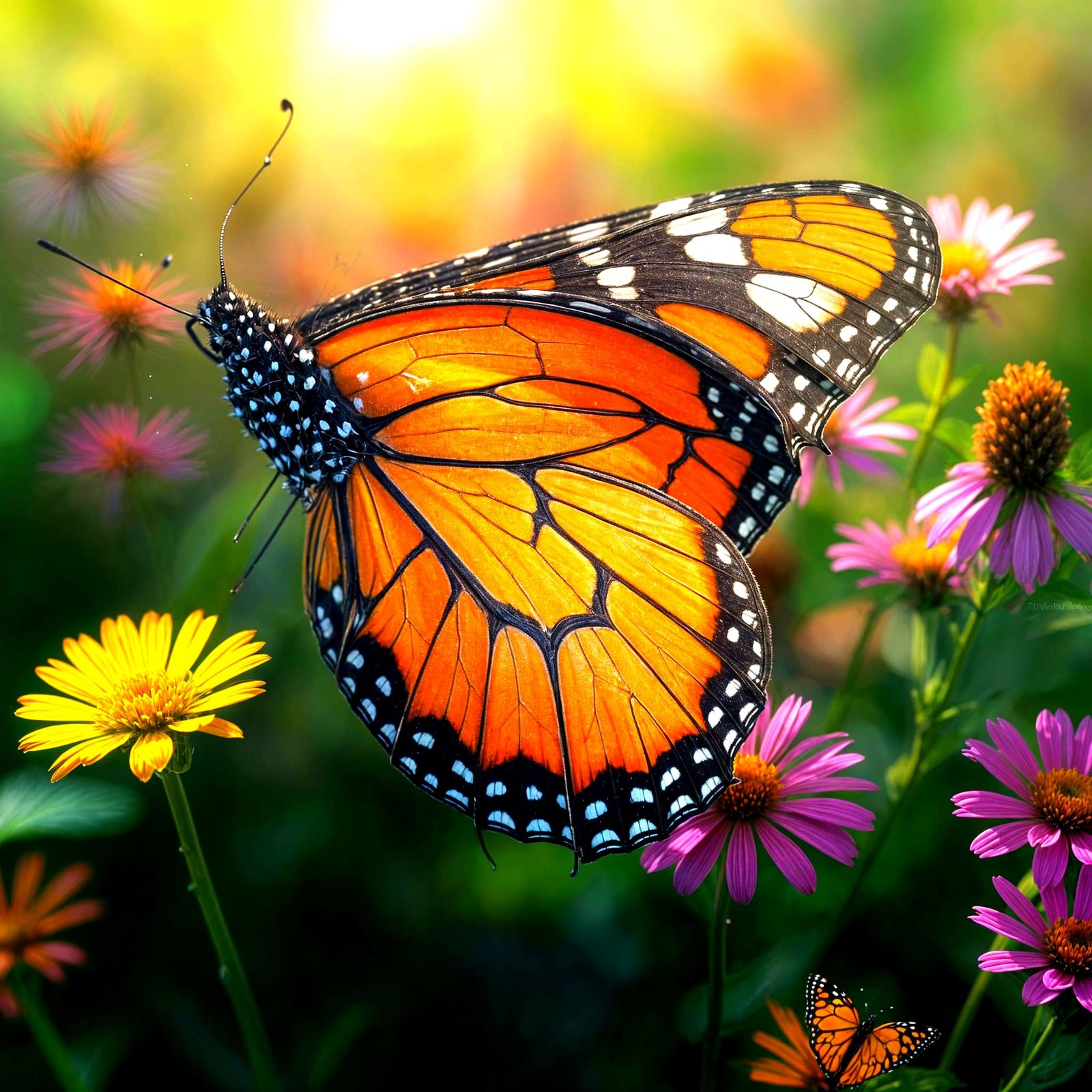 Hyperrealistic Monarch Butterfly Wing Close-Up