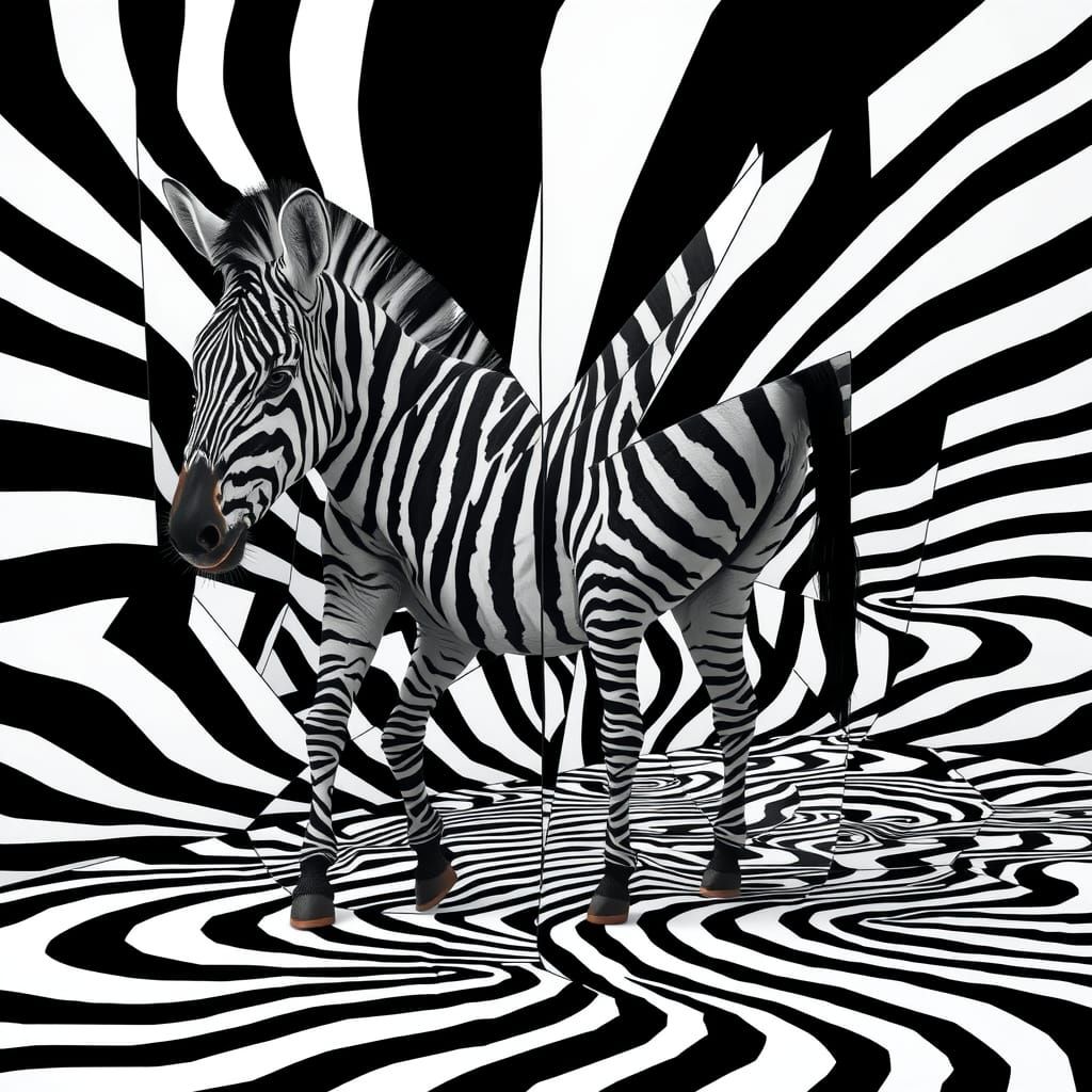 Mesmerizing black and white zebra illusion
