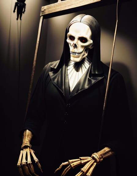 Macabre Marionette in a Dimly Lit Chamber