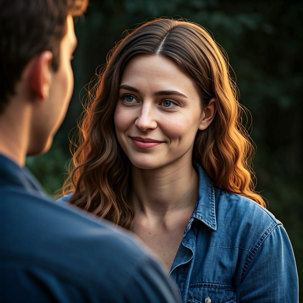 Intimate Portrait of a Smiling Woman