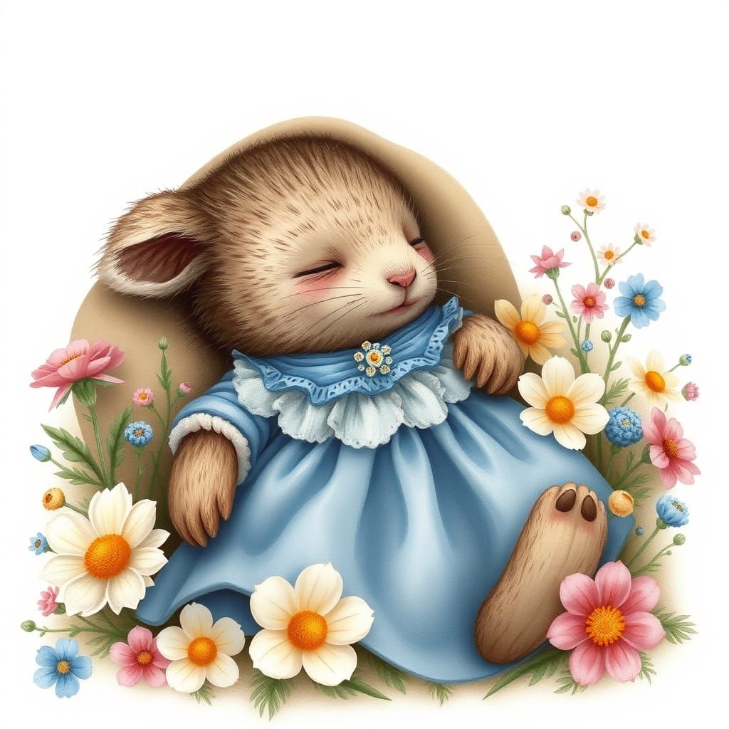 Surreal Teddy Bear Slumbers in Pastel Hues