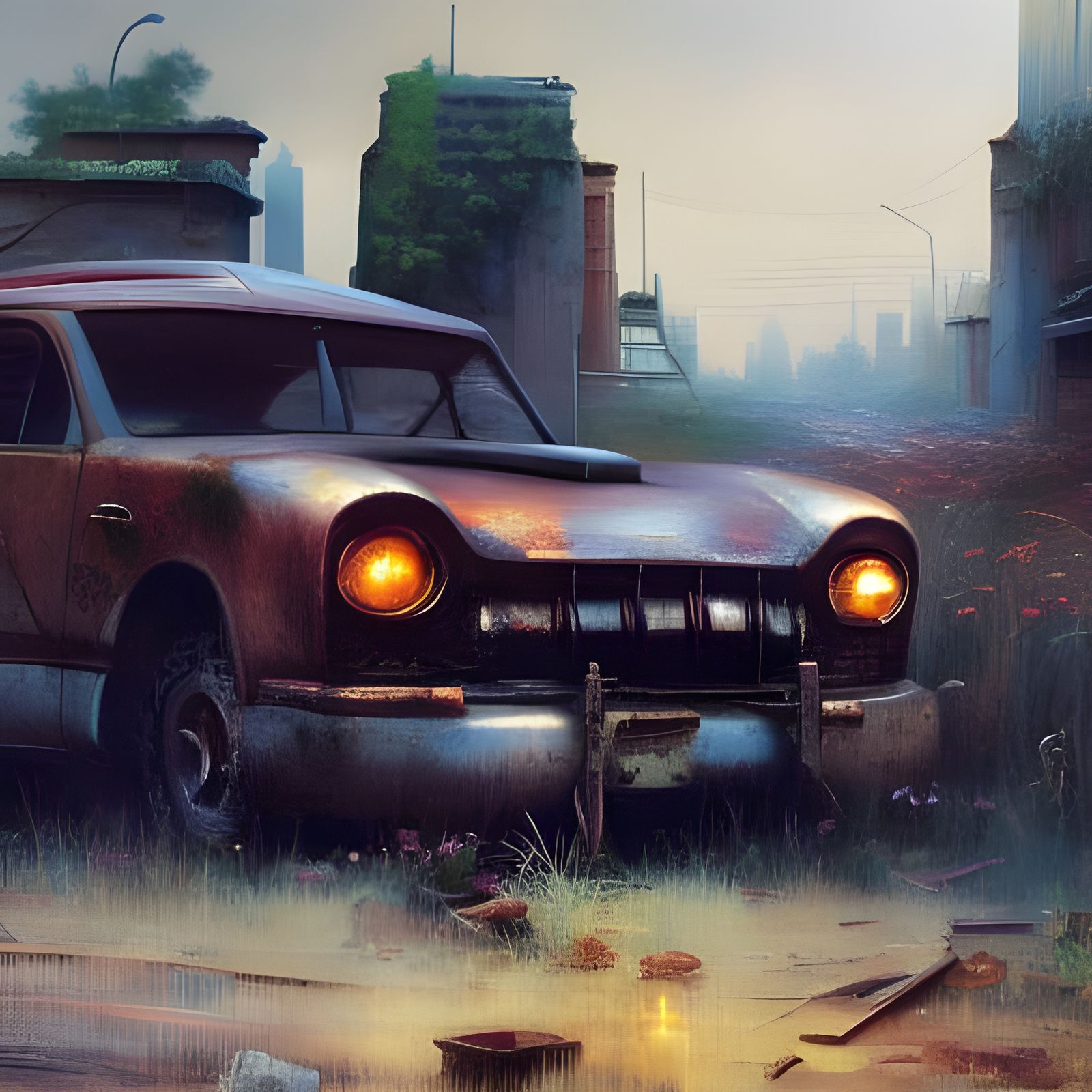 Post-Apocalyptic Alley: Nature Reclaims Urban Decay