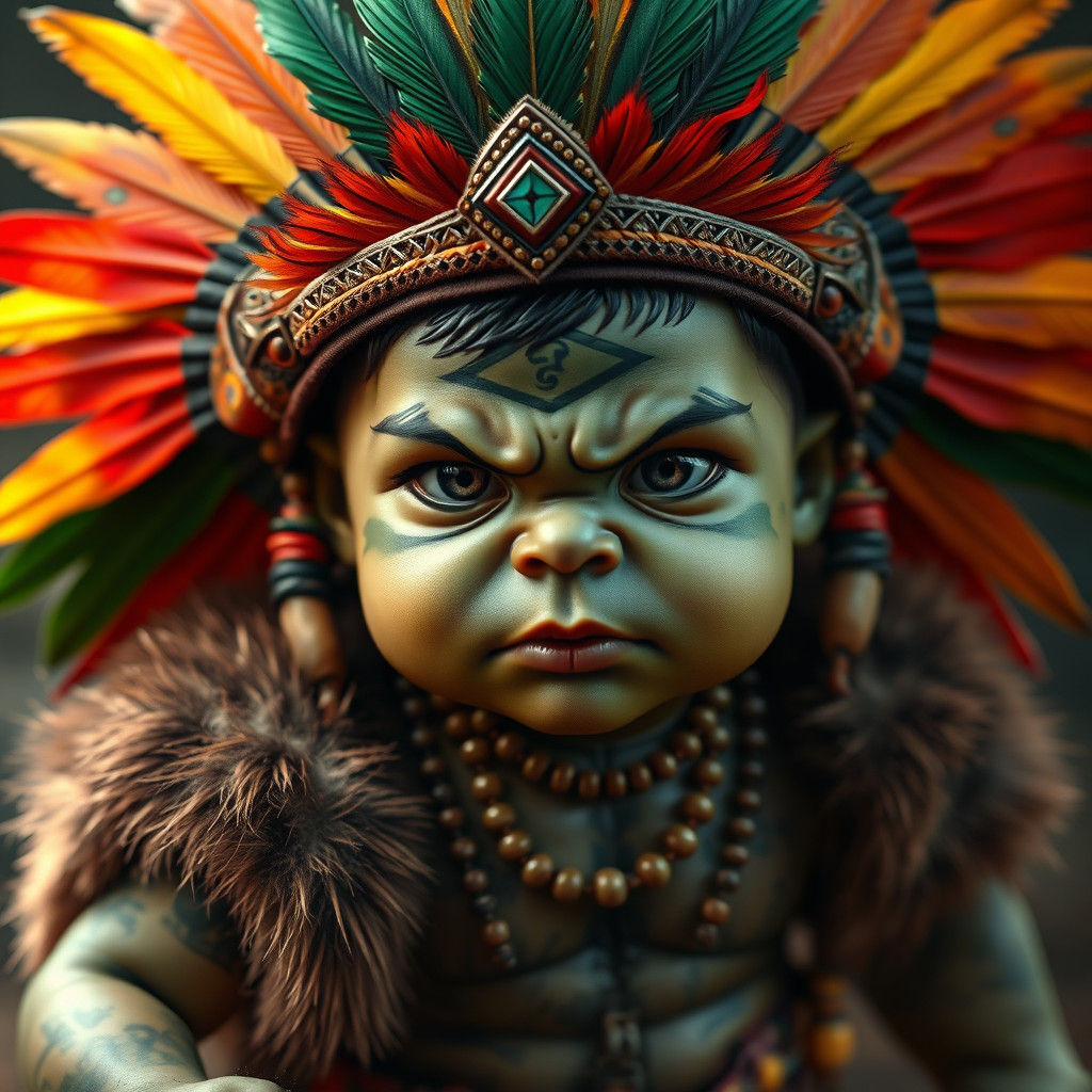 Brazilian Baby Hulk with Tribal Attire, Concept Art