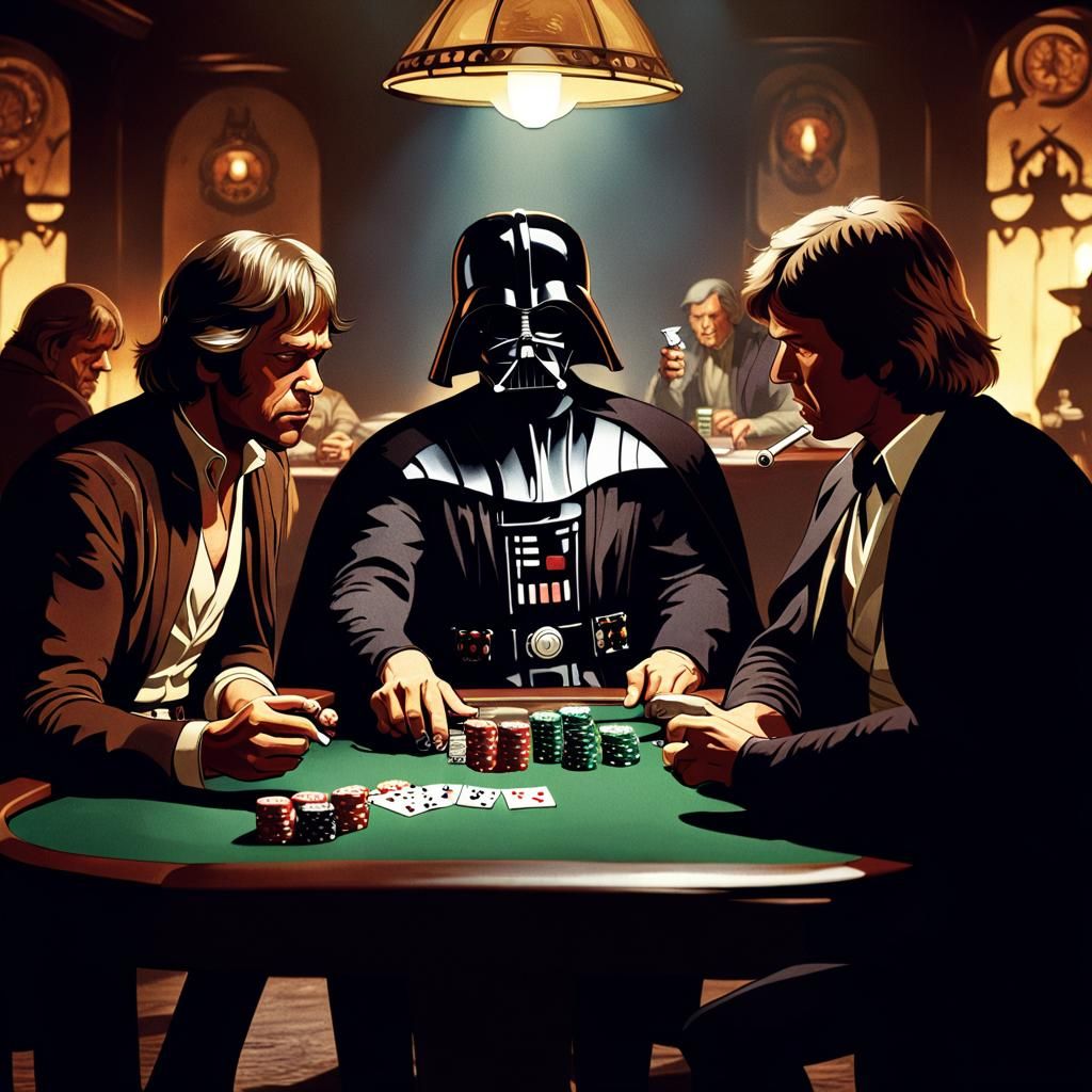 Star Wars Characters Play Poker in Film Noir Style