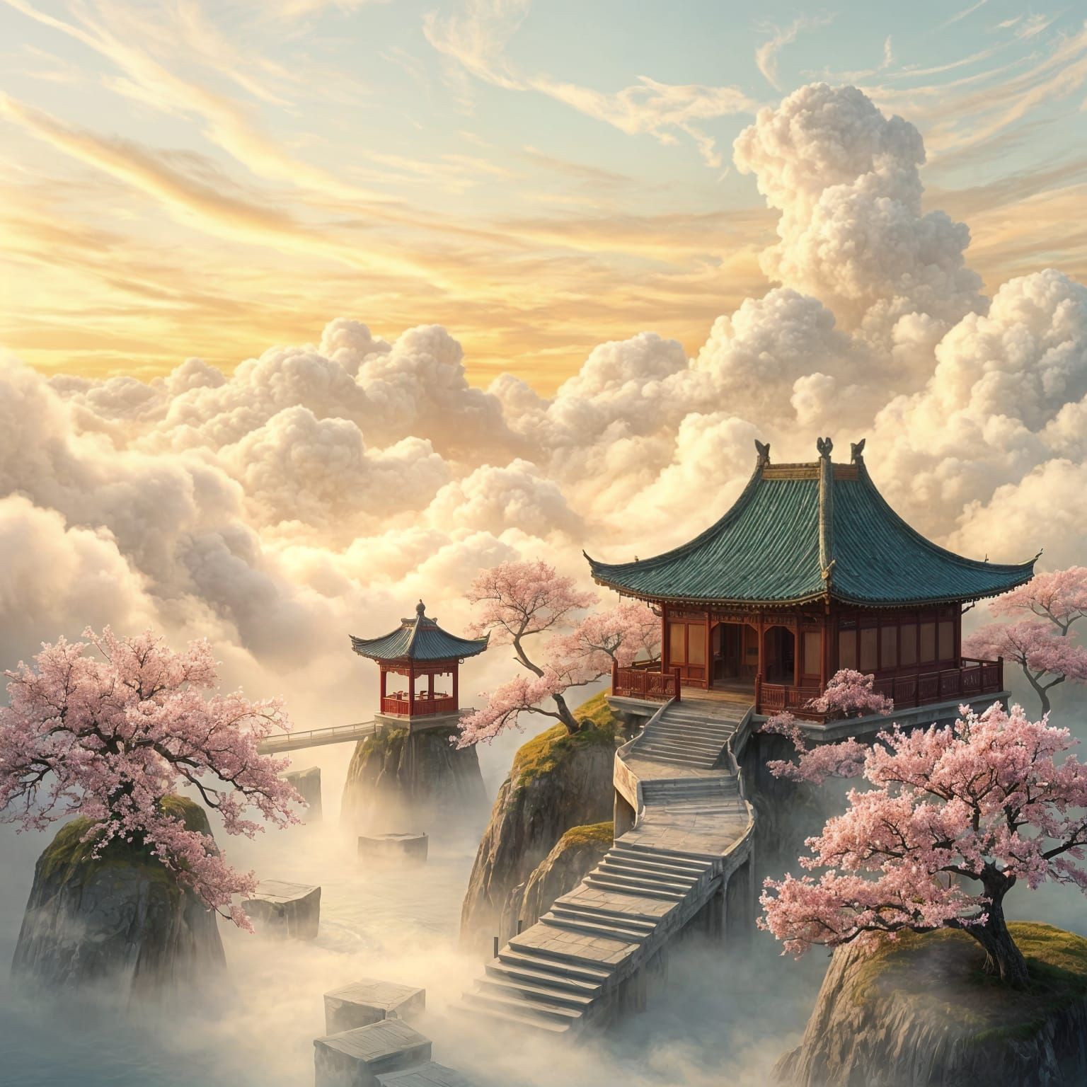 Dreamlike Chinese Garden Surrealism
