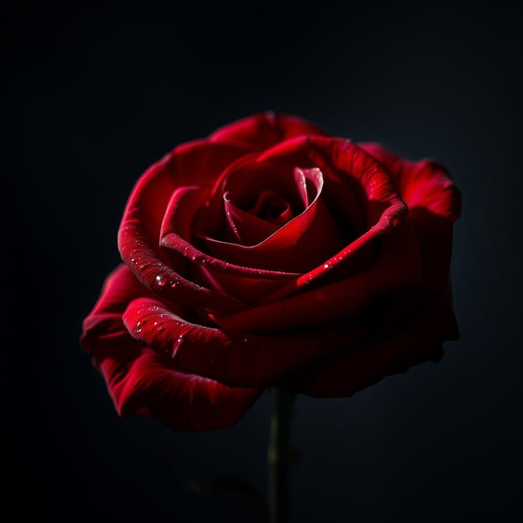 Deep Red Rose in Moonlight: A Cinematic, Emotional Scene