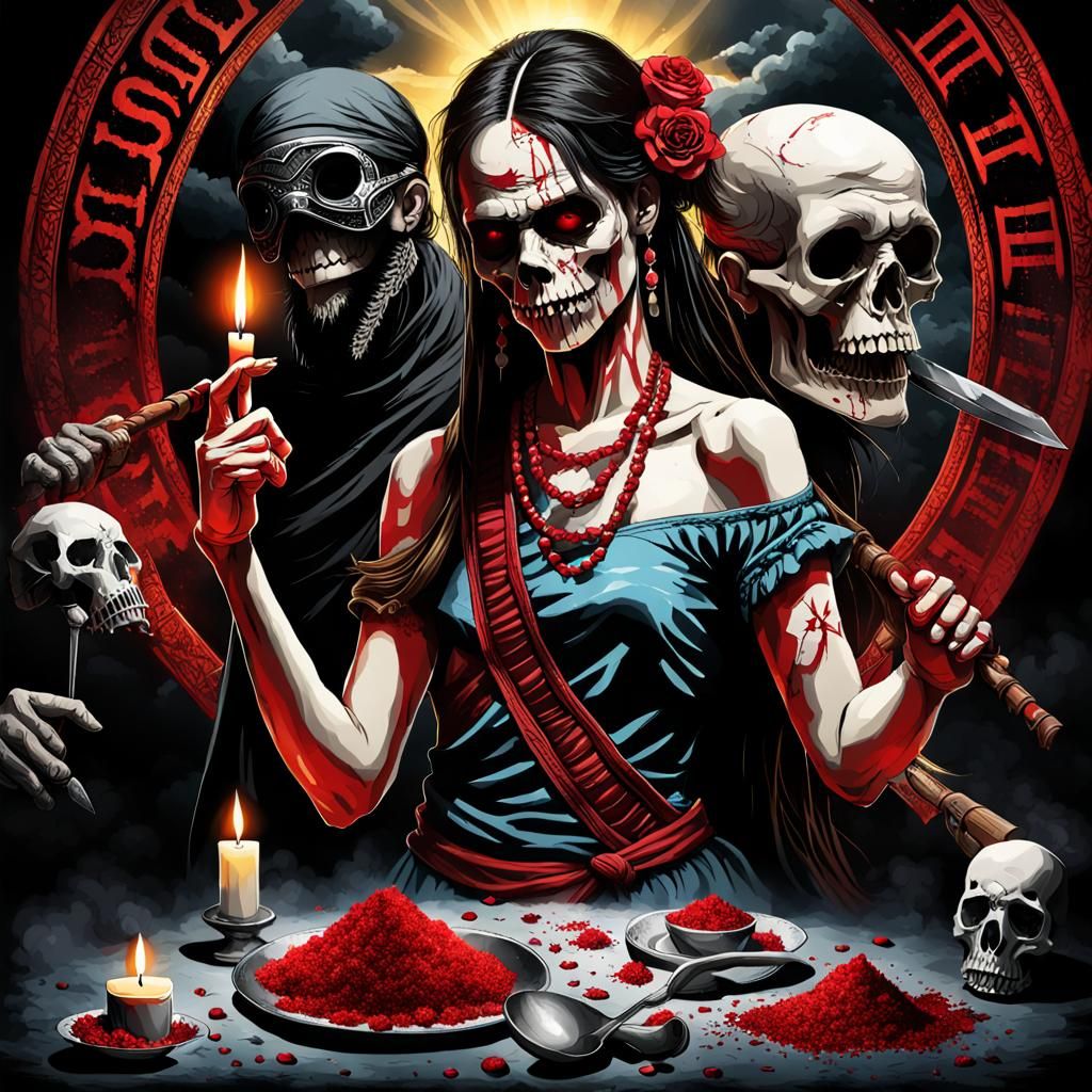 Abstract Depiction of Darkness and Vice