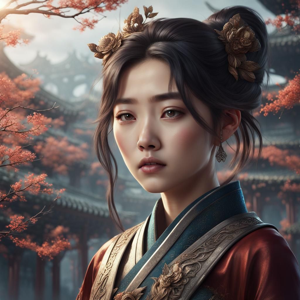 Portrait of a Korean Girl: Fantasy Concept Art