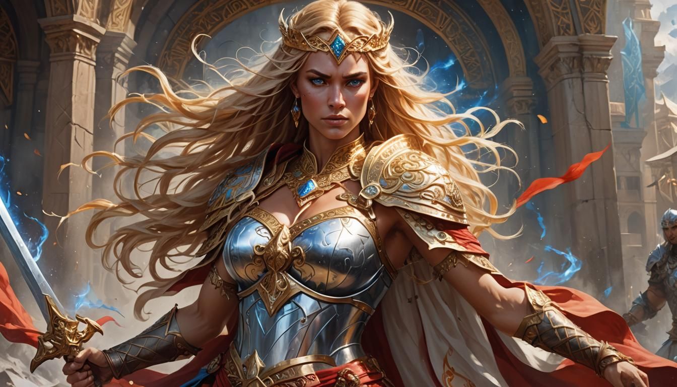 Anime Barbarian Warrior in a Stormy Sky