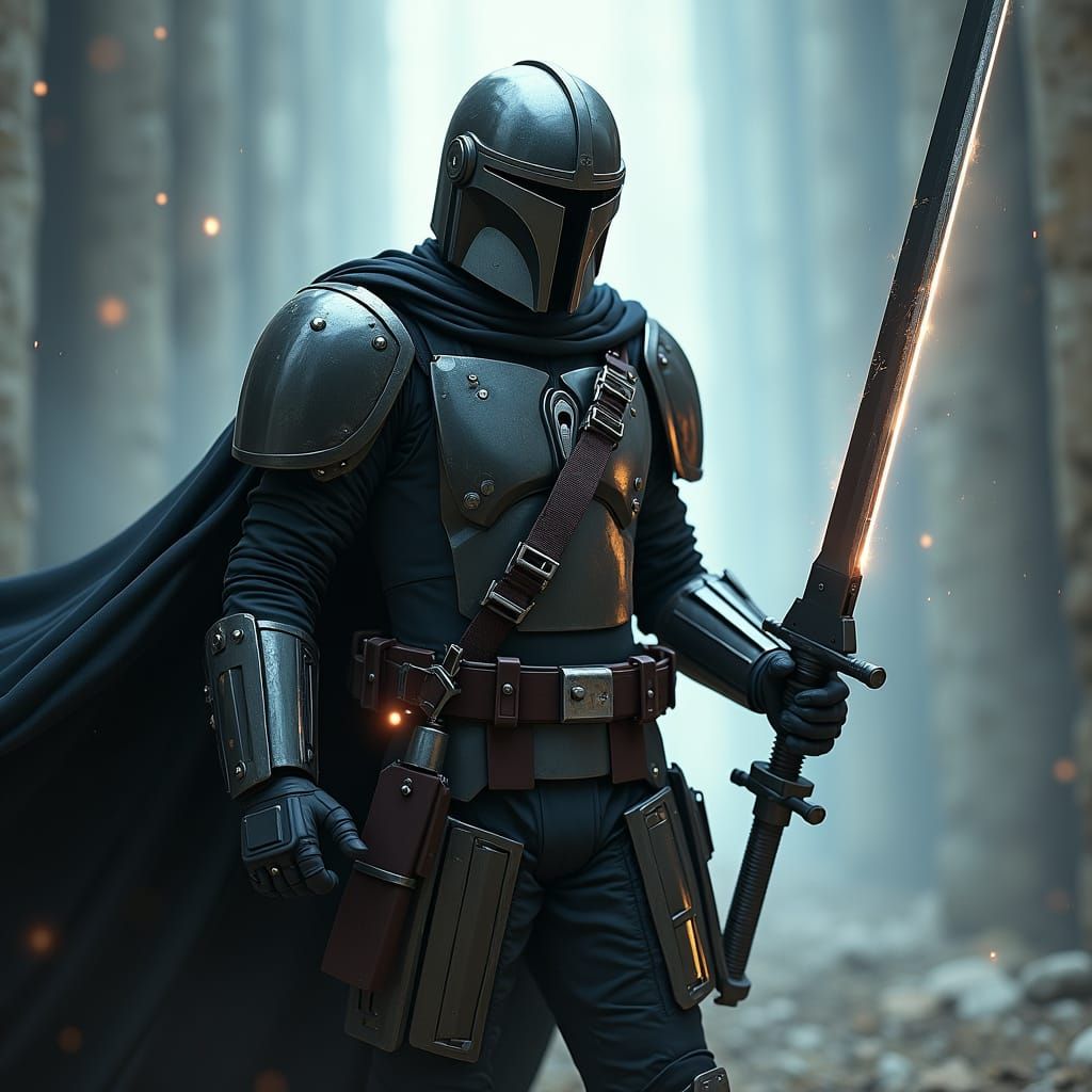 Mandalorian Warrior in Ethereal Beskar Armor