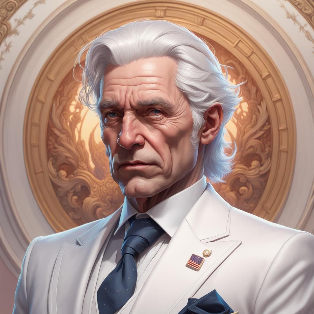 Presidential Portrait in Digital Art Style