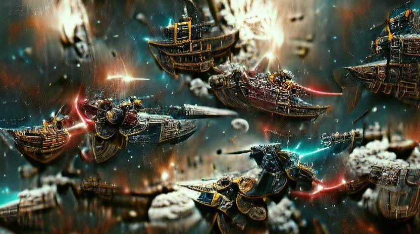 Imperial Warships Joust in Epic Space Battle