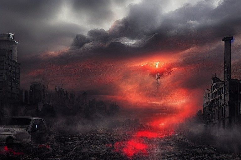 Grim Apocalyptic Wasteland Landscape