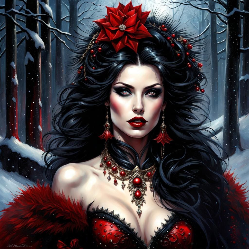 Gothic Christmas Vampire in Dark Fantasy Style