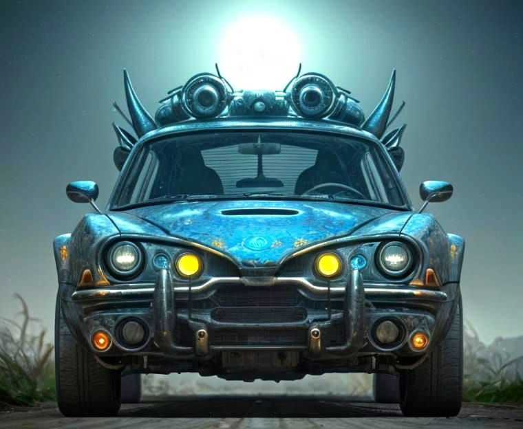 Surreal Alien Technology Dance in Moonlight, Hieronymus Bosc...