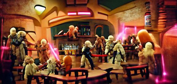 Star Wars Cantina Bar Fight Scene