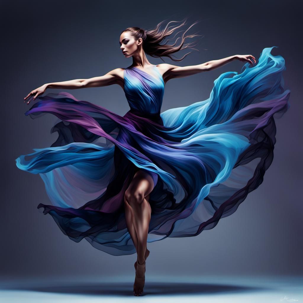 Dancer in Motion: Fluid Freeze-Frame Digital Painting