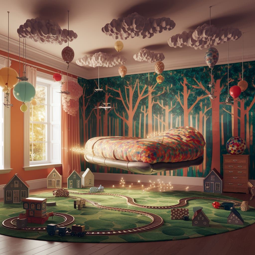 Enchanting Child's Room with Kaleidoscopic Bed