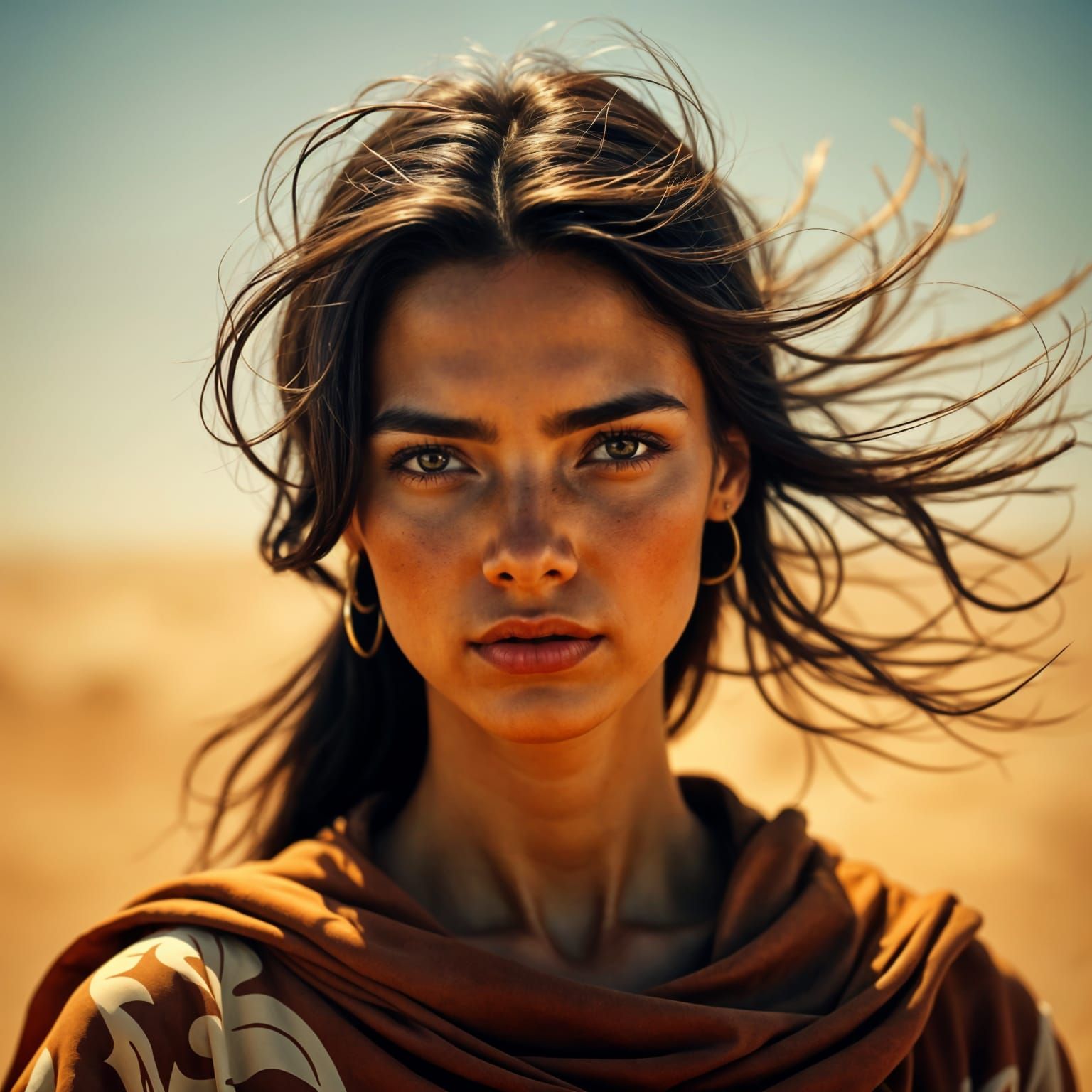 Hyperrealistic Butterfly in a Desert Storm