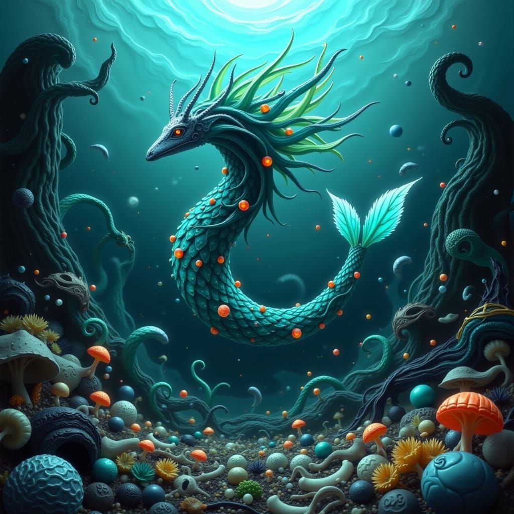 Wave Siren in Dreamlike Fantasy Art Style