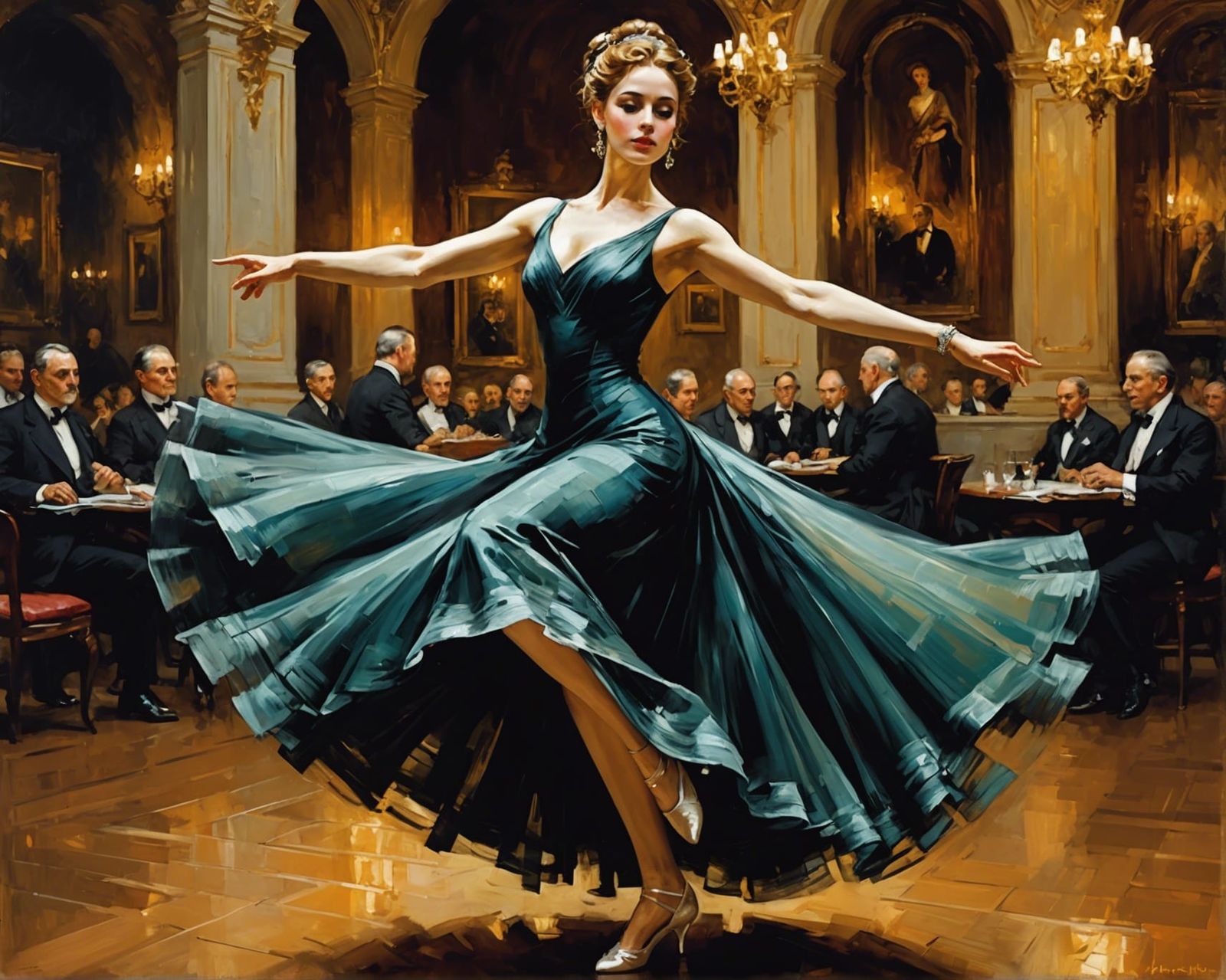 Passionate Modern Dance in Impressionist Style