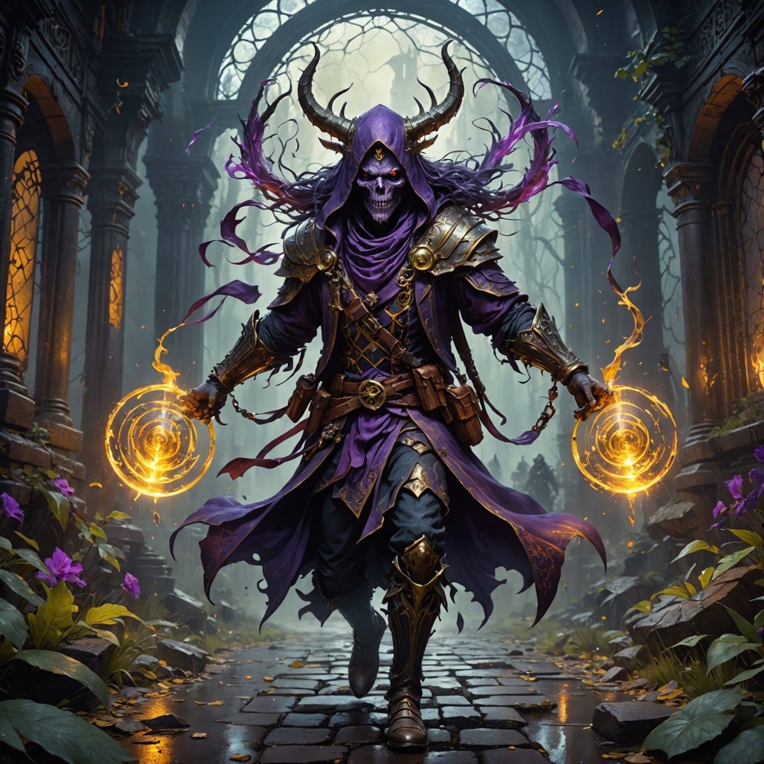 Dark Fantasy Warrior Fleeing in Terror