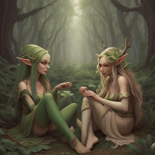 Enchanting Forest Elves in Woodland Realm