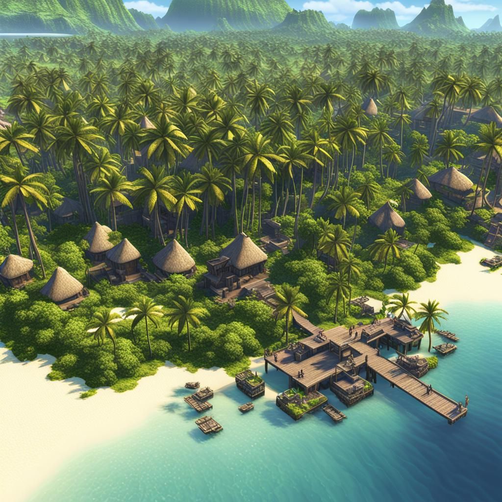 Sims 2 Survivor Island: Epic 3D Game Scene