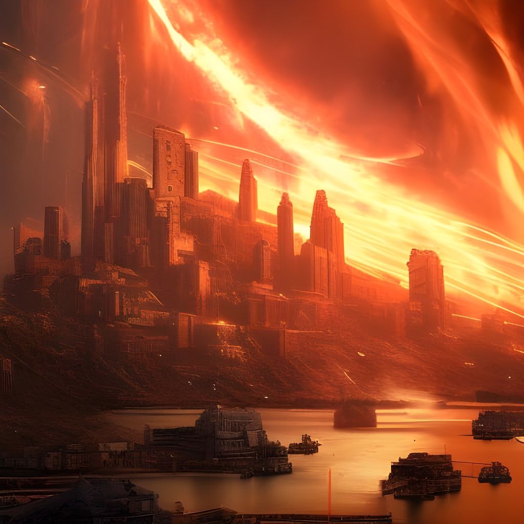 Epic Firestorm Digital Matte Painting