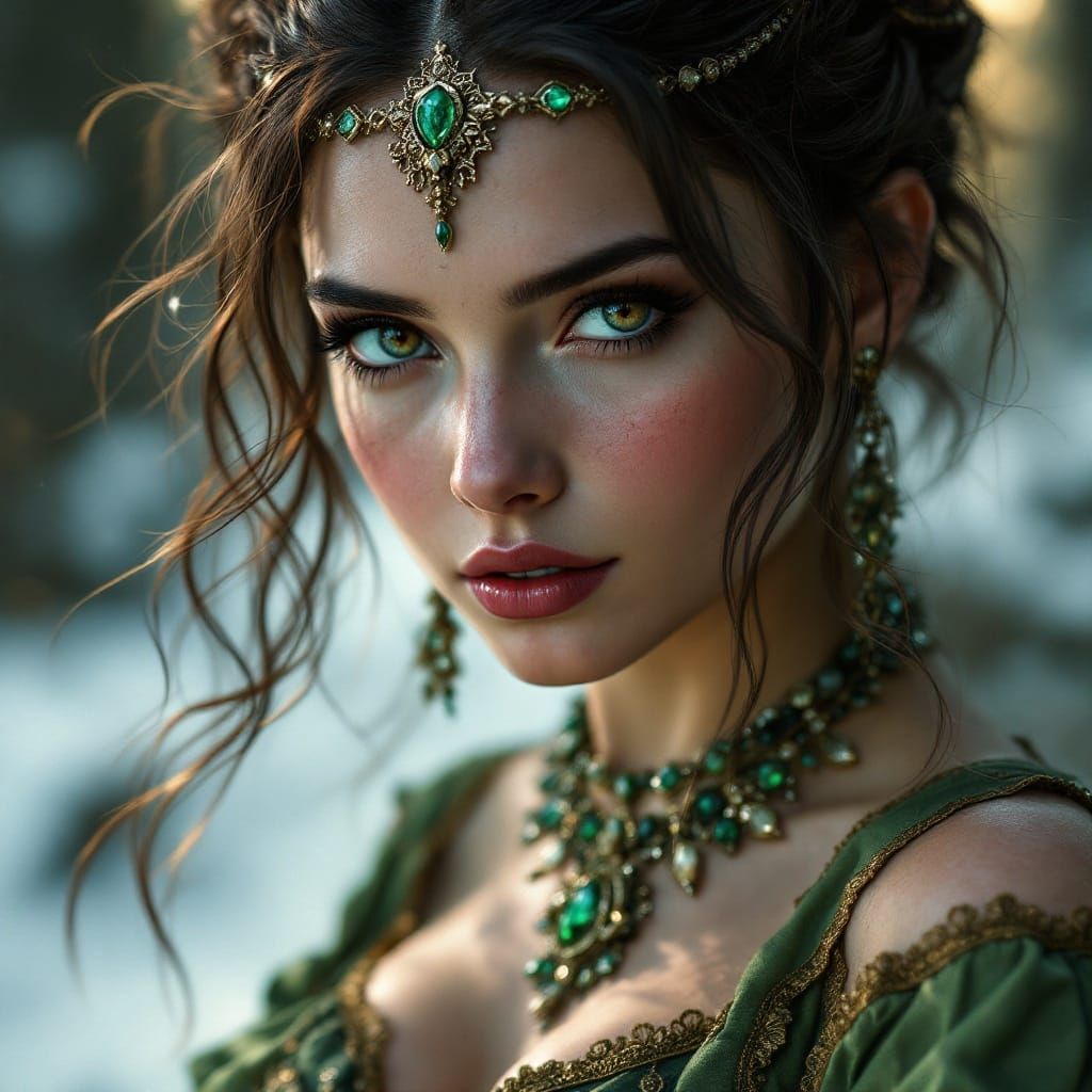 Norse Goddess Exquisite Beauty in Stunning Hyper-Detailed Po...