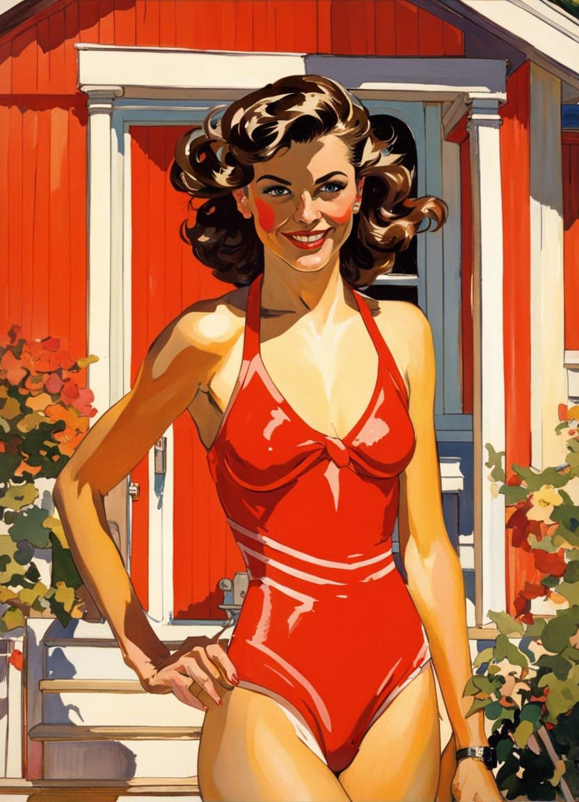 Lifeguard Portrait on Lake House Patio