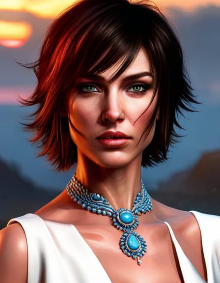 Janka: Hungarian Girl in Stained Glass Style