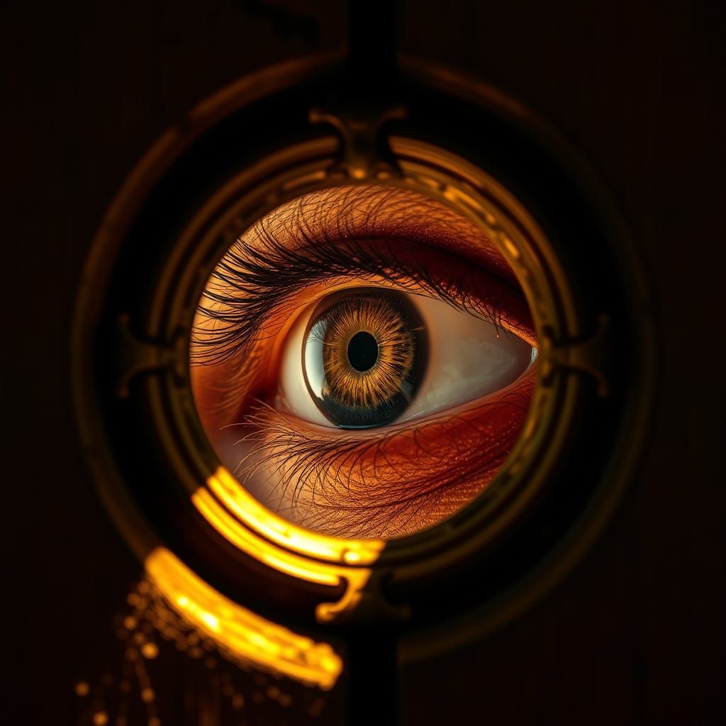 Surreal Keyhole Scene with Cinematic Depth of Field