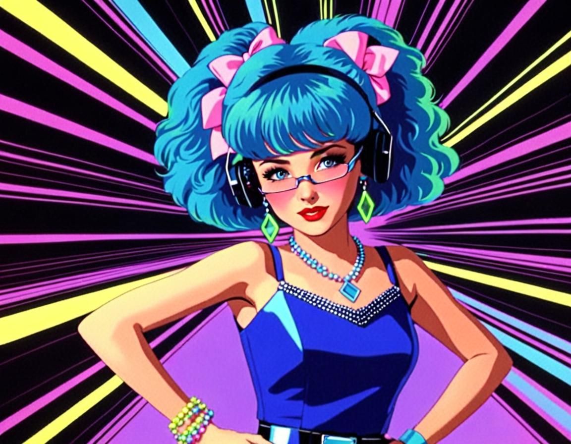 80s Dance Party on VHS Tape with Neon Jewelry