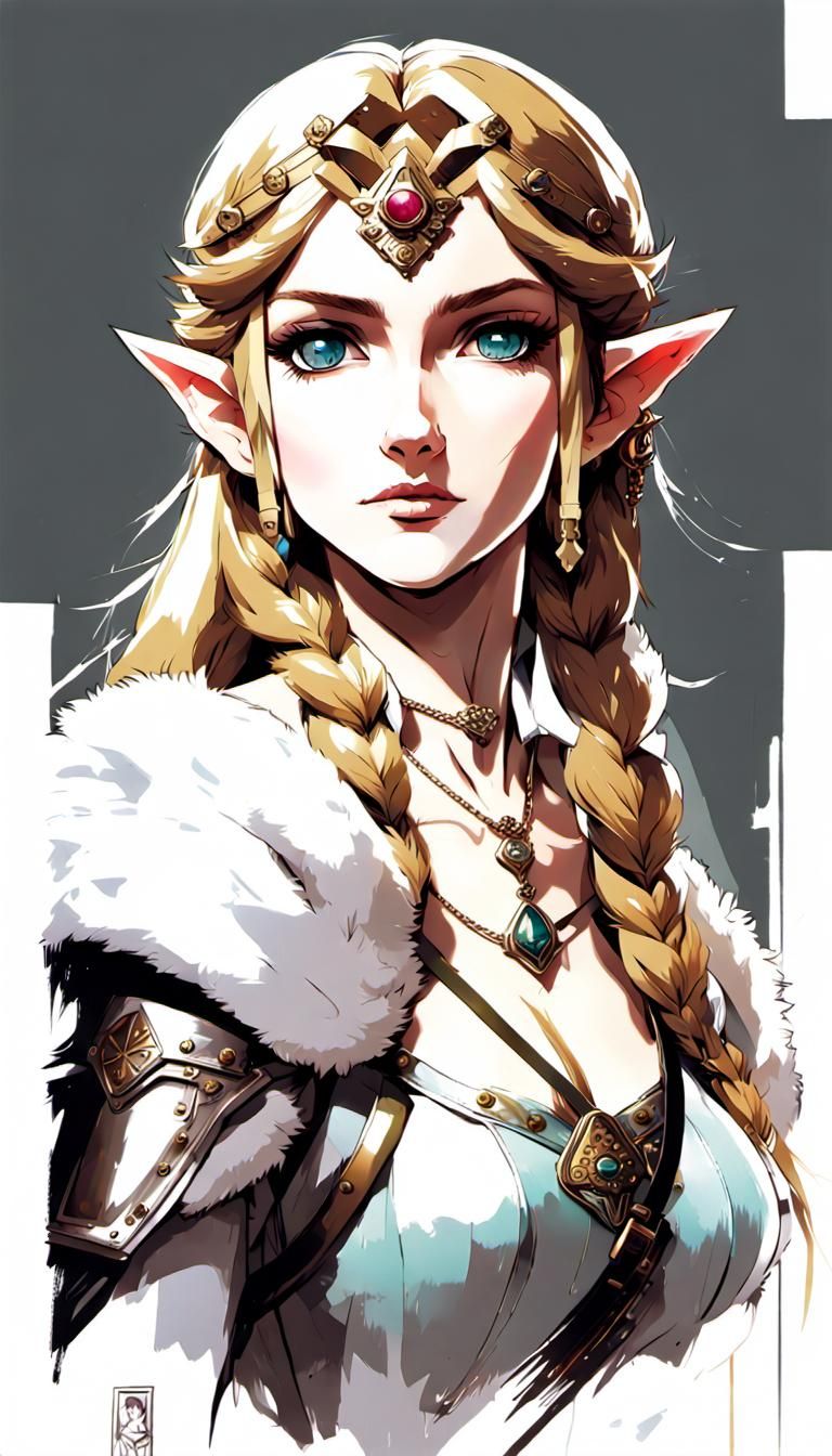 Princess Zelda Portrait in Biopunk Style