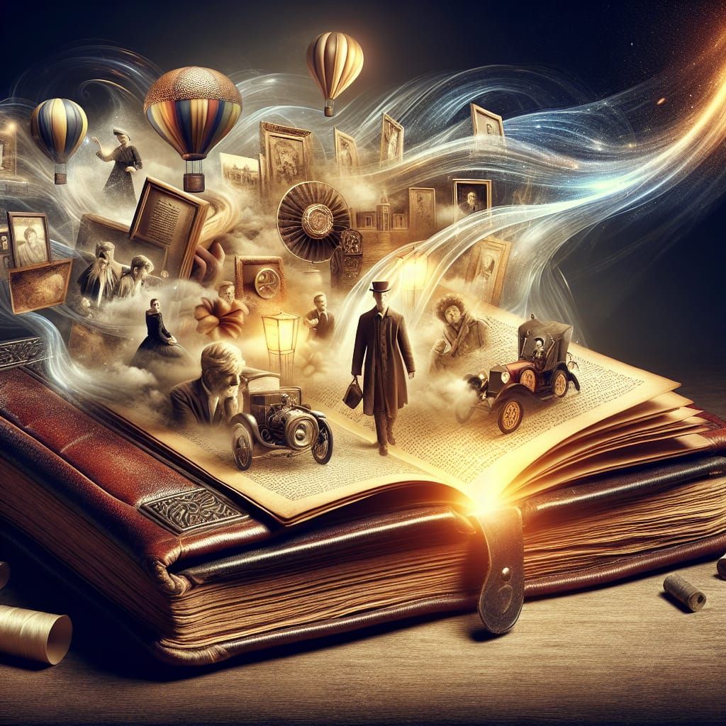 Surreal Wind Turns Pages of Vintage Story Book