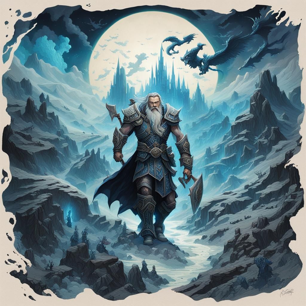 Odin Chasing Hades Double Exposure Portrait